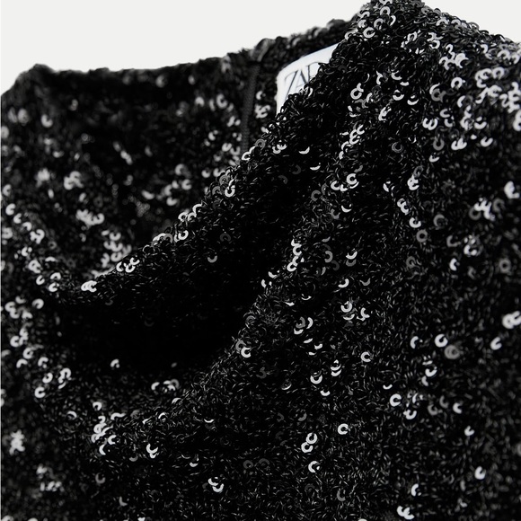 ZARA SHOULDER PADS SEQUIN DRESS BLOGGERES FAVORITE - Picture 14 of 14